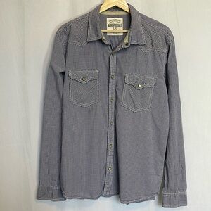 Aeropostale Men's Western Pearl Snap Button Down Shirt Size L Long Sleeve EUC